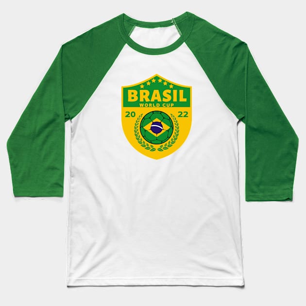 Brasil World Cup Baseball T-Shirt by footballomatic